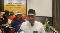 Waketum PKB Jazilul Fawaid turut menanggapi hasil survei elektabilitas Capres 2024 yang dirilis PolMark Indonesia. Dia menyebut, hanya Prabowo dan Muhaimin Ketum Parpol yang masuk 5 besar Capres 2024. (Liputan6.com/Muhammad Radityo Priyasmoro)
