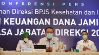 Di masa akhir direksi 2016-2020, Direktur Utama BPJS Kesehatan Fachmi Idris menyampaikan arus kas keuangan surplus Rp18,7 triliun saat konferensi pers pada Senin, 8 Februari 2021. (Humas BPJS Kesehatan Kantor Pusat)