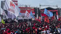 Relawan Buruh Sahabat Ganjar mengerahkan ribuan massa di Kampanye Akbar penutup Ganjar-Mahfud bertajuk 'Hajatan Rakyat' di Lapangan Pancasila, Simpang Lima, Semarang, Jawa Tengah, pada Sabtu (10/2/2024). (Ist)