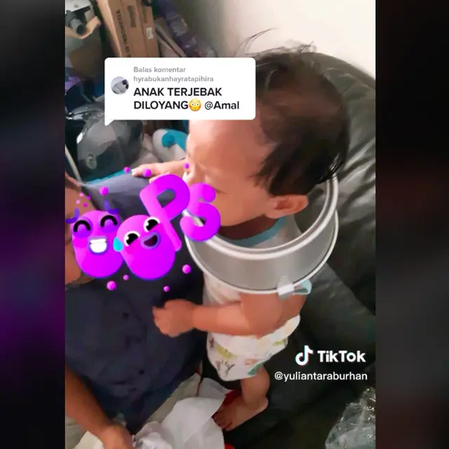Viral Video Anak Terjebak di Loyang Kue
