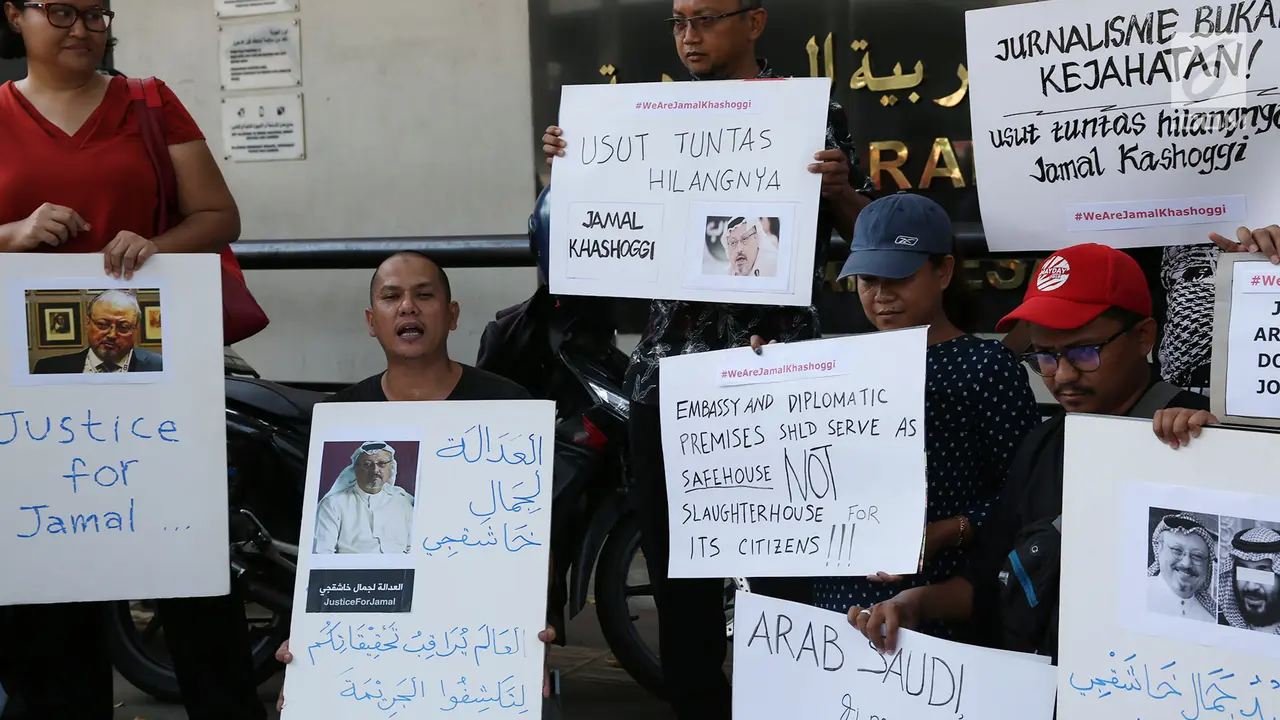 Kecam Hilangnya Jamal Khashoggi, Jurnalis Unjuk Rasa di Kedubes Saudi