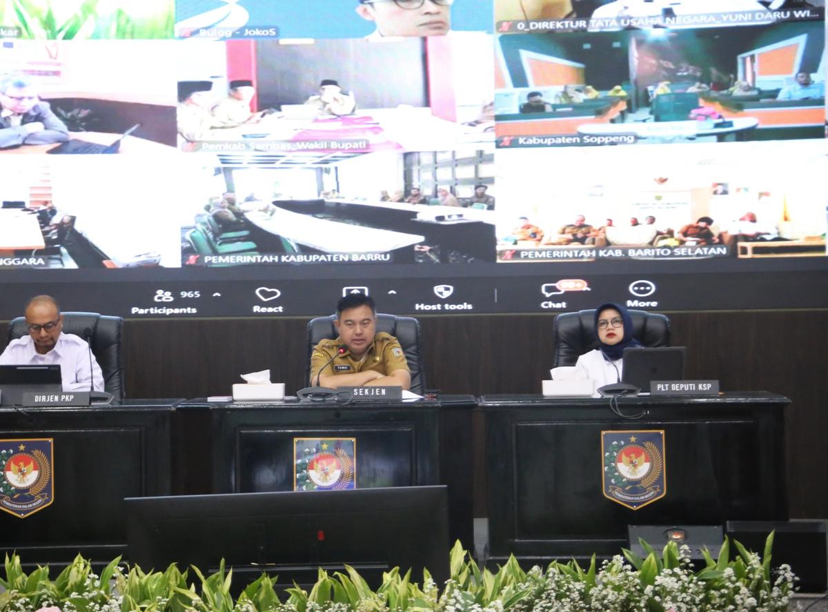 Sekjen Kemendagri Tomsi Tohir dalam Rapat Koordinasi (Rakor) Pengendalian Inflasi Tahun 2026