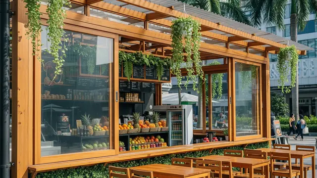 Desain Tropical Pop-Up dengan Jendela Full Kaca