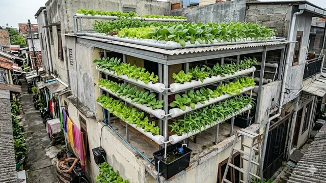 Inspirasi Kebun Mini Hidroponik untuk Rumah di Gang Sempit