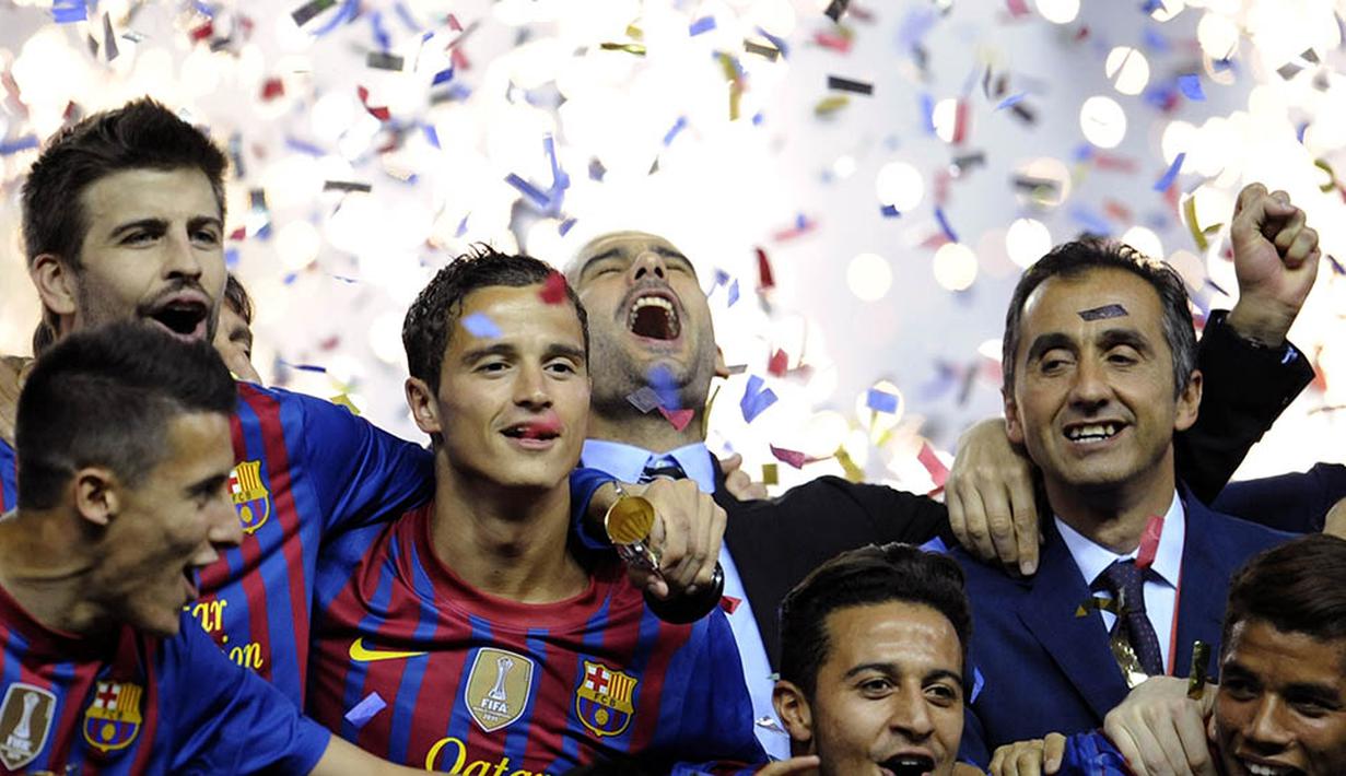 8. Gelar Piala Raja Spanyol menjadi persembahan terakhir Josep Guardiola untuk klub yang sudah membesarkan namanya, Barcelona. Bersama Barca, Pep sukses meraih 14 gelar. (AFP/Rafa Rivas)