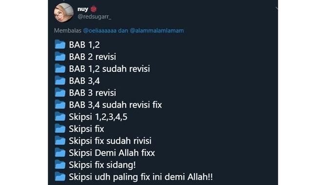 6 Drama Folder Tugas Kuliah Ini Benar Adanya, Pernah Ngalamin? (sumber: Twitter.com/redsugarr_)