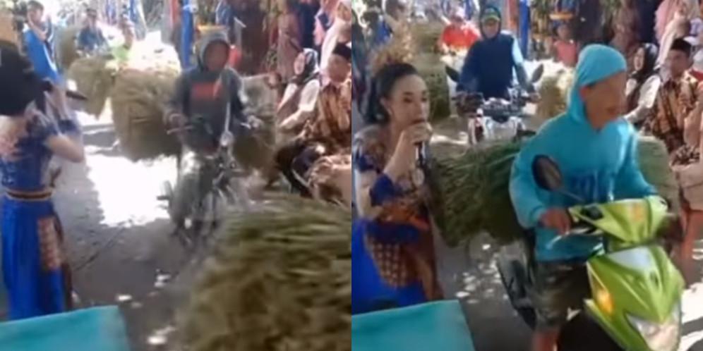 Pemotor terobos tenda hajatan (Instagram/@andreli_48)