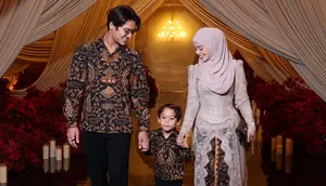 Lesti Kejora Tampil Serasi dengan Rizky Billar dan Abang L, Kompak Pakai Batik di Kondangan