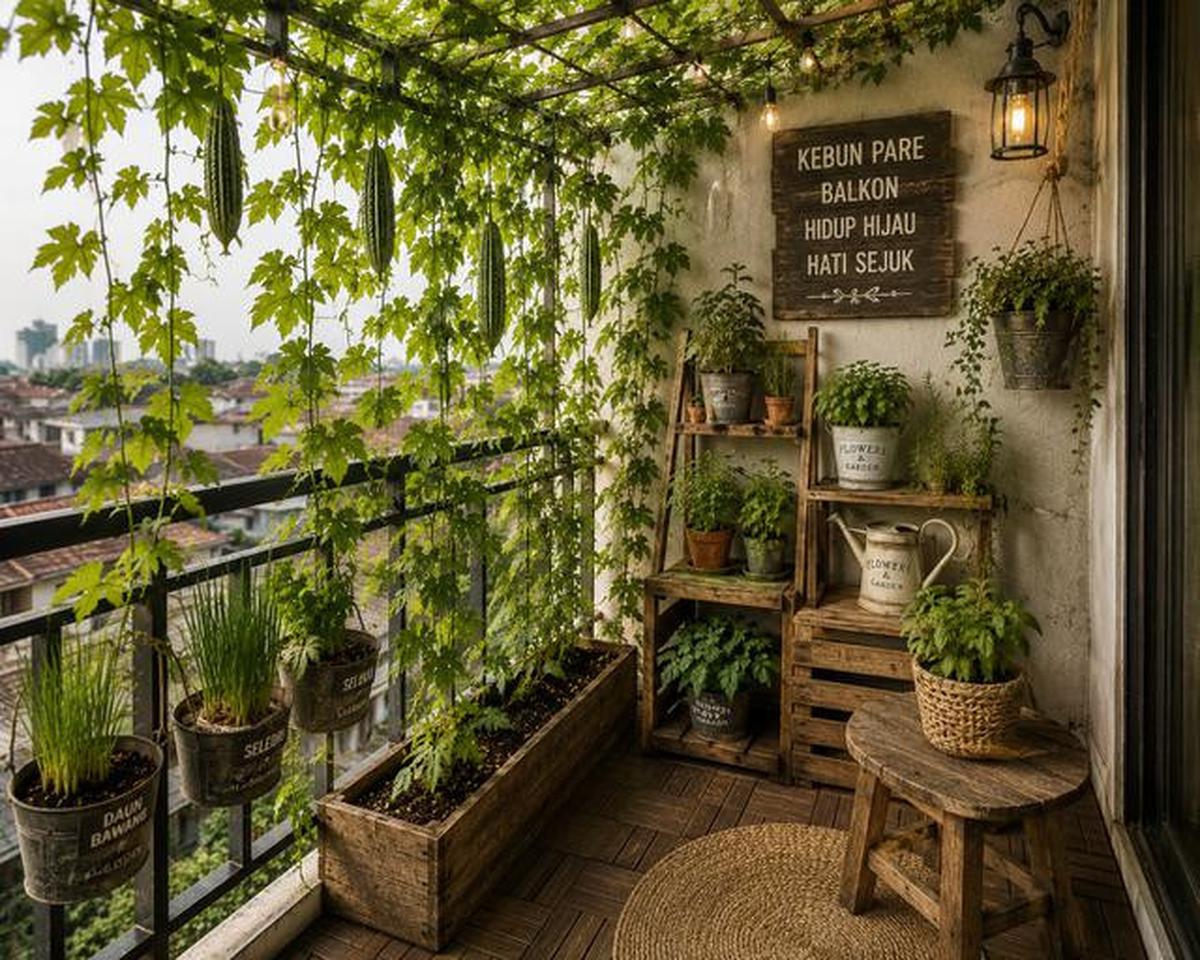 7 Inspirasi Kebun Pare Mini di Balkon Rumah yang Produktif dan Hemat Tempat