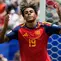Lamine Yamal dari Spanyol memberi isyarat selama pertandingan babak 32 besar Piala Dunia melawan Austria di Inglewood, California, dekat Los Angeles, Jumat, 3 Juli 2026. (AP Photo/Andre Penner)