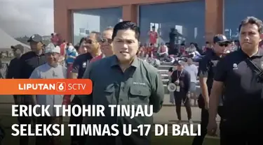 Proses seleksi Timnas Indonesia U-17 yang berlangsung di Gianyar, Bali, ditinjau langsung Ketua Umum PSSI, Erick Thohir. Animo peserta begitu tinggi hingga mencapai 947 orang, memecahkan rekor pelaksanaan seleksi di Bandung dan Palembang.