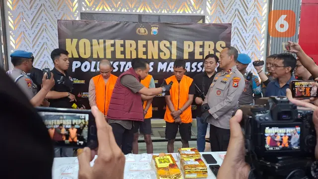 Polrestabes Makassar gagalkan peredaran 3 kilogram sabu (Liputan6.com/Fauzan)