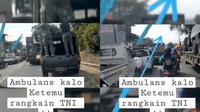 TNI beri jalan ke ambulans (Instagram/@infokomando.official)
