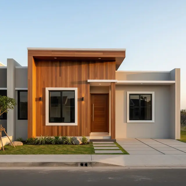 Inspirasi Fasad Rumah Tipe 36 dengan Material Campuran