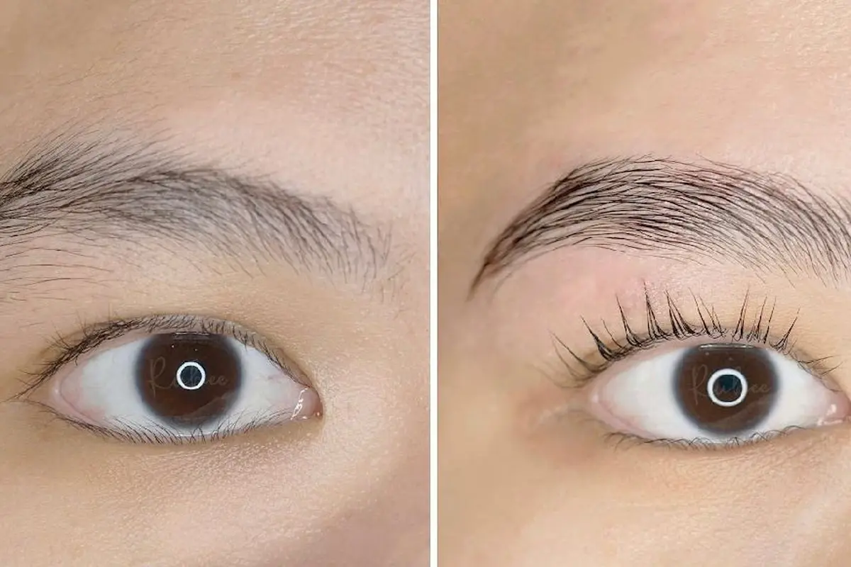 lash extension sebelum dan sesudah pengerjaan, membuat bagian bulu mata terlihat lebih cantik