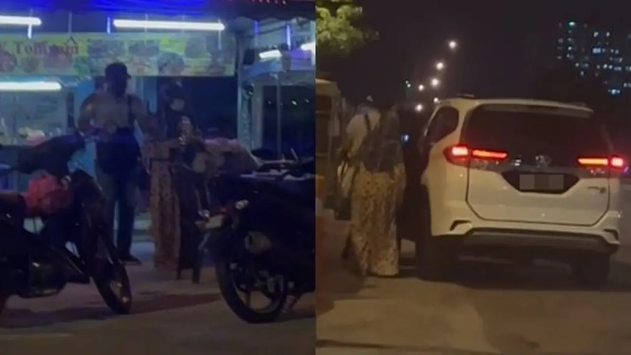 Pengemis dijemput mobil mewah (TikTok/@wansitisarah11)