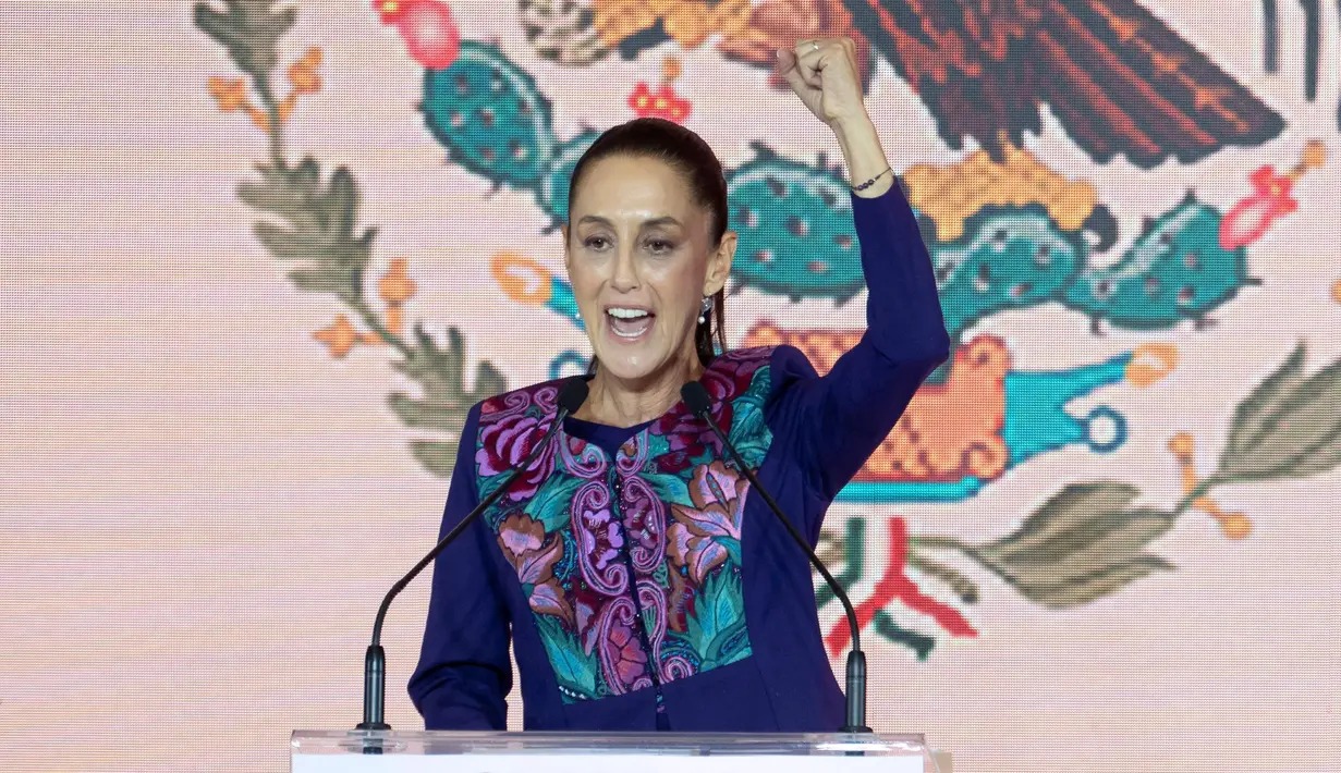 Claudia Sheinbaum sempat memberi komentar terhadap hasil Pemilu Meksiko 2024. (Gerardo Luna/AFP)
