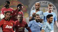 Manchester United vs Manchester City. (Bola.com/Dody Iryawan)