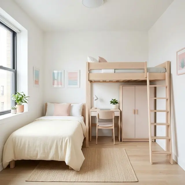 Kamar Tidur dengan Warna Terang