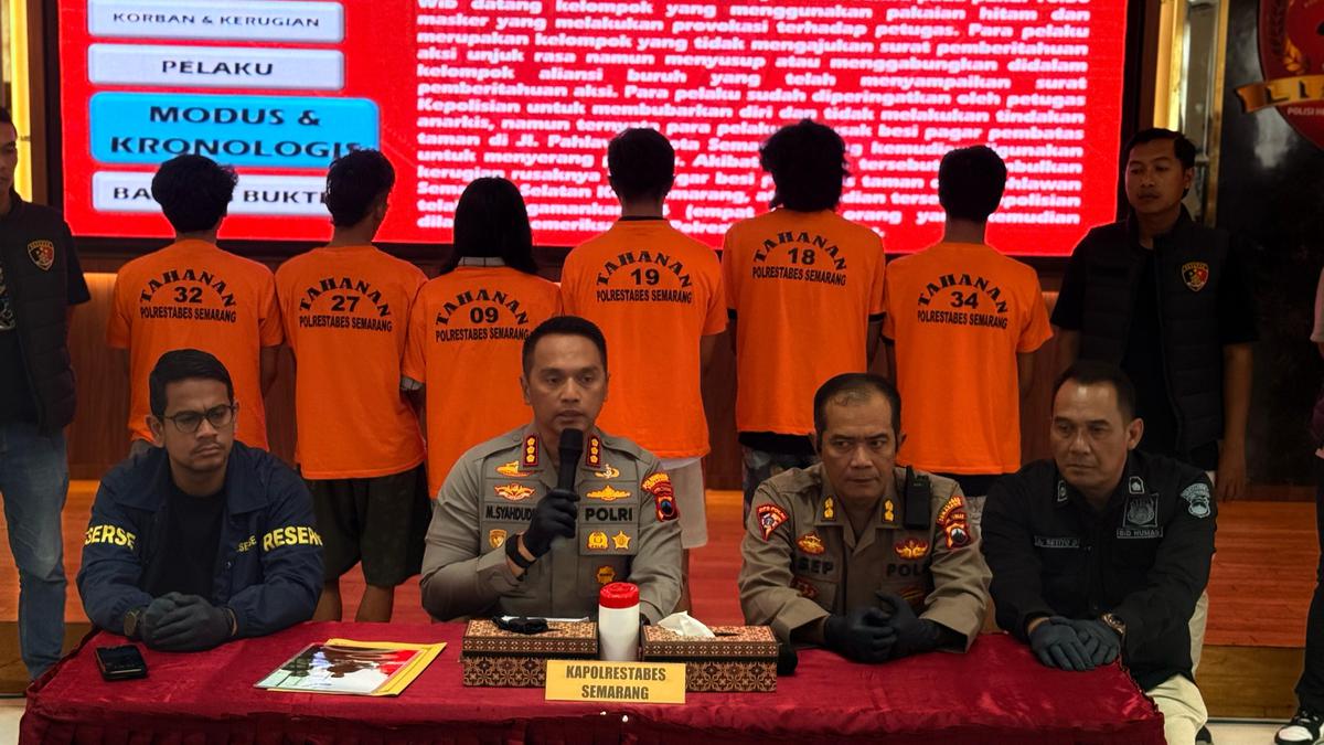 Polisi Tetapkan 6 Anggota Anarko Tersangka Mayday Rusuh di Semarang