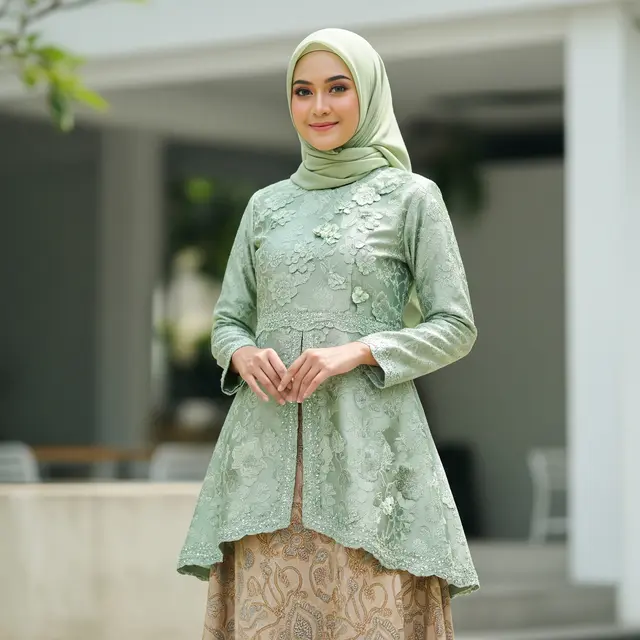 Gamis Batik Brokat 2026 yang Tidak Terlihat Tua (Image by Gemini AI)