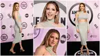 Foto kolase saat penyanyi sekaligus penulis lagu asal Inggris, Ellie Goulding tiba pada acara American Music Awards 2022 di Microsoft Theater, Los Angeles, California, Amerika Serikat, 20 November 2022. (LISA O'CONNOR/Frazer Harrison/Emma McIntyre/AFP)