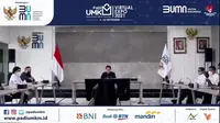 Menteri BUMN Erick Thohir pada pembukaan Pasar Digital (PaDi) UMKM Indonesia Virtual Expo batch 2 yang resmi digelar sejak 6-21 September 2021.