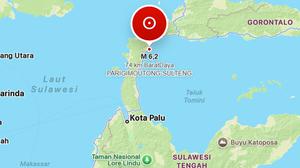 Malam-Malam Parigi Moutong Diguncang Gempa Magnitudo 6,2, Tak Berpotensi Tsunami