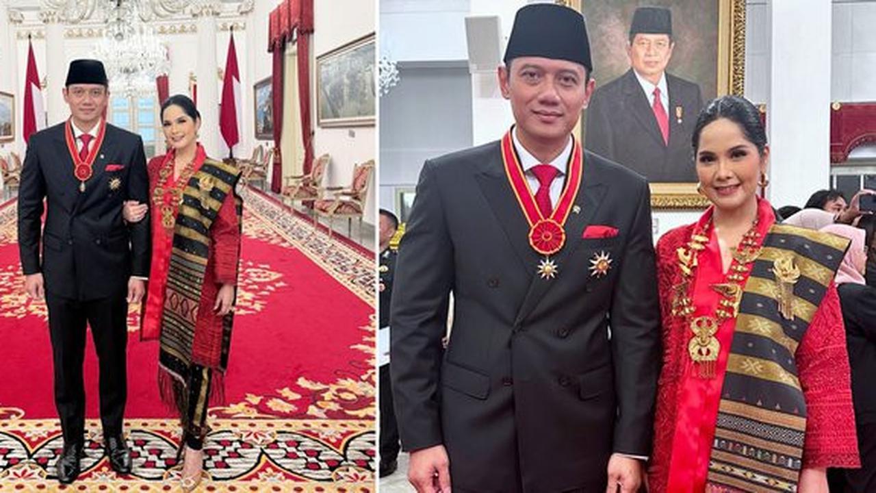 Annisa Pohan Hadiri Anugerah Bintang Mahaputra Nararya Bersama AHY, 8 Potret Cantik dengan Kebaya Merah & Kain Ulos