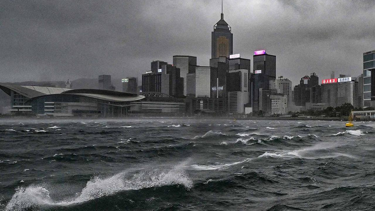 FOTO: Topan Wipha Lumpuhkan Hong Kong, Peringatan Tertinggi Diberlakukan