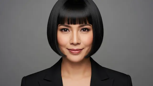 Blunt Bob dengan Poni