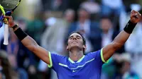 Petenis Spanyol, Rafael Nadal, mengincar gelar ke-10 alias La Decima pada perhelatan final Grand Slam Prancis Terbuka, Minggu (11/6/2017). (AP/David Vincent)