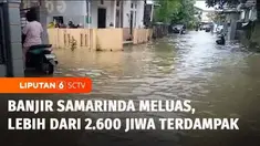 Banjir di Kota Samarinda, Kalimantan Timur, meluas hingga Selasa petang. Warga terdampak bertambah signifikan mencapai lebih dari 2.000 jiwa.