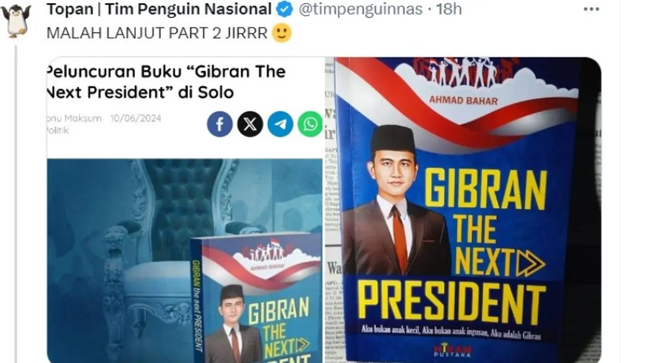 Beredar Penampakan Buku Gibran: The Next President: Aku Bukan Anak Ingusan, Bakal Segera Rilis?