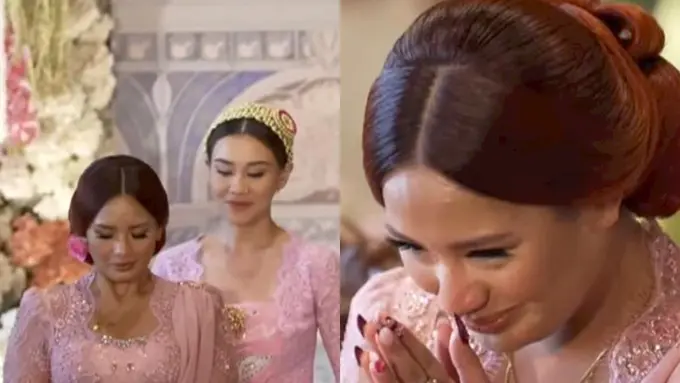 6 Potret Manis Zahwa Massaid Berkebaya Pink, Tak Kuasa Tahan Tangis saat Restui Aaliyah Massaid untuk Dilangkahi