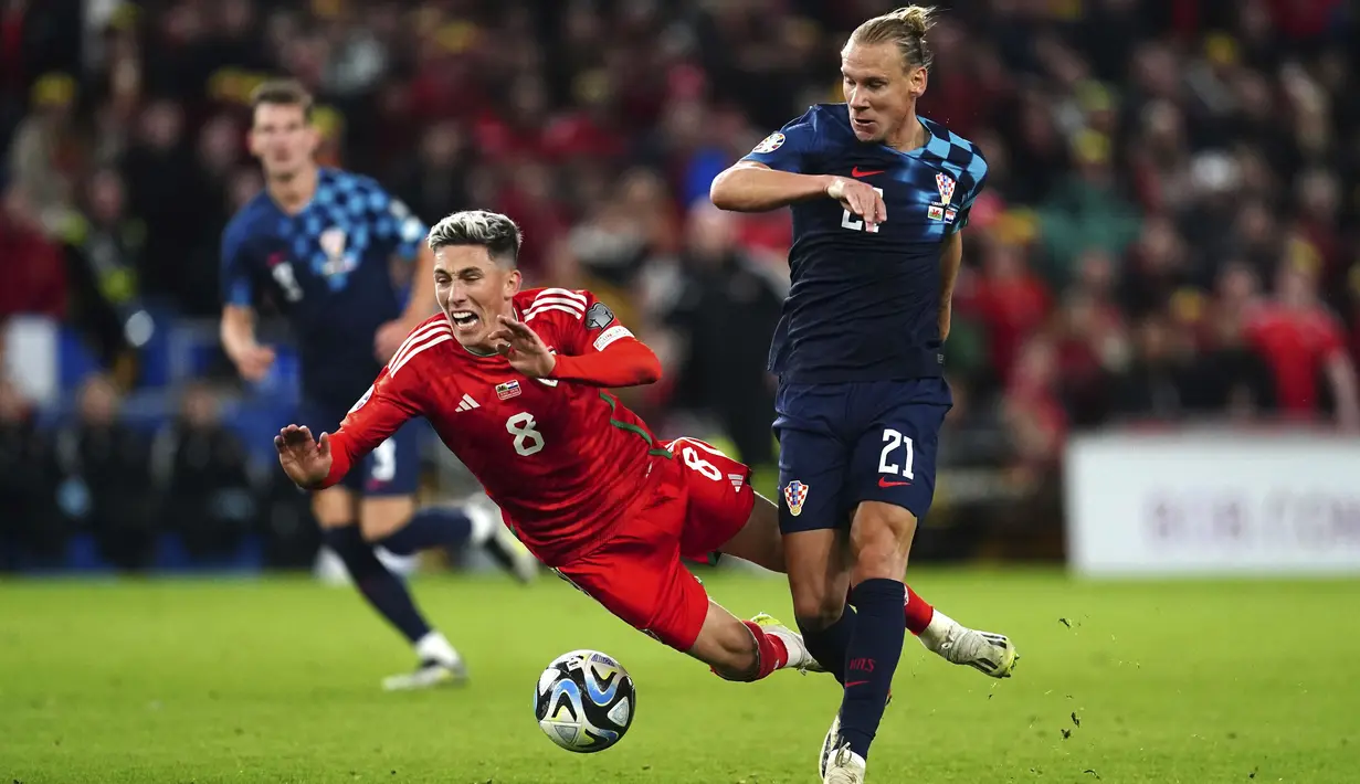 Harry Wilson menyumbang dua gol saat Wales mencatatkan kemenangan 2-1 atas Kroasia. (Nick Potts/PA via AP)