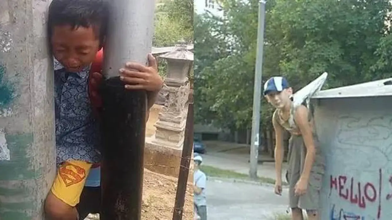 10 Potret Absurd Bocah Tersangkut di Tempat Tak Terduga Ini Kocak