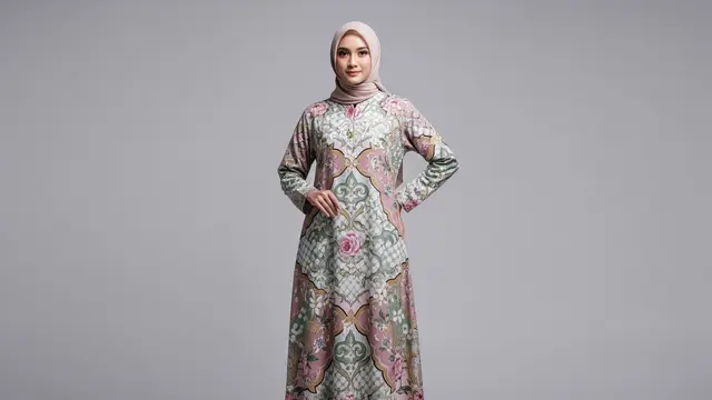 Gamis Full Pattern yang Artistik