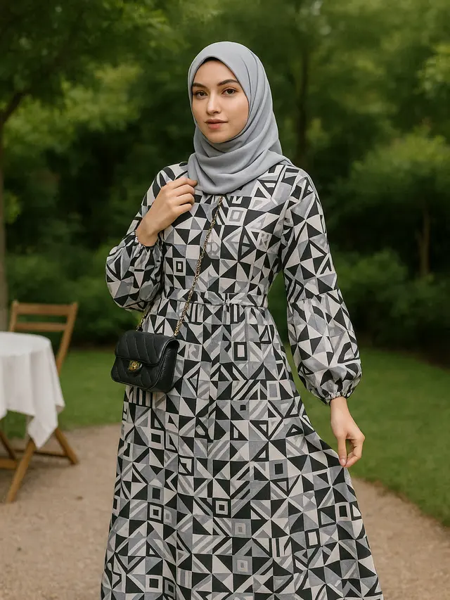 Model Baju Batik Syari Modern Anti Terlihat Tua saat Kondangan Outdoor