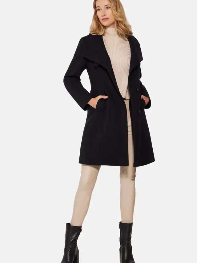 City Coat Black  Norwegian Wool (Dok norwegian-wool.com)
