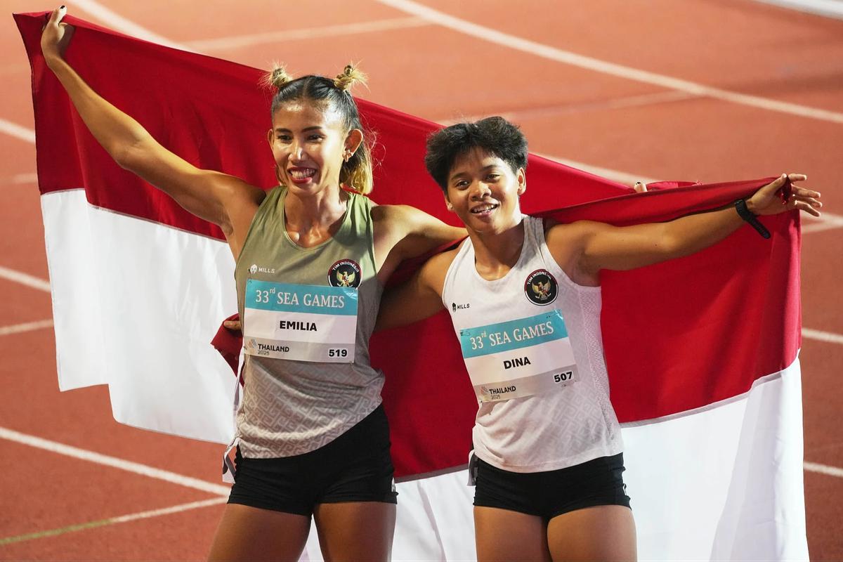 FOTO: Dina Aulia Persembahkan Emas Lari Gawang 100 Meter Putri  di SEA Games 2025