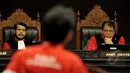 Mahkamah Konstitusi (MK) menggelar Sidang Pengujian Undang-Undang Nomor 39 Tahun 2004 tentang Penempatan dan Perlindungan Tenaga Kerja Indonesia di Luar Negeri (UU PPTKILN) di Gedung MK Jakarta, Rabu (18/3/2015).(Liputan6.com/Johan Tallo)