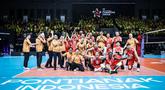 Bhayangkara Presisi berhasil memetik kemenangan dalam pertandingan pembuka AVC Men’s Volleyball Champions League 2026 melawan Zhaiyk di GOR Terpadu A. Yani, pada Rabu (13/5/2026). (Dok. PBVSI)
