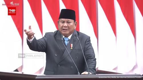 Presiden Prabowo Subianto dalam pidato perdana pada Rapat Paripurna DPR ke-19 Masa Persidangan V Tahun Sidang 2025-2026 di Gedung Nusantara MPR/DPR/DPD, Jakarta, Rabu (20/5/2026).