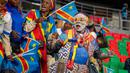 Suporter Kongo saat mendukung tim nasional mereka dalam laga Kualifikasi Piala Dunia 2026 zona Afrika melawan Nigeria di Rabat, Maroko, Minggu (16/11/2025) waktu setempat. (AP Photo)