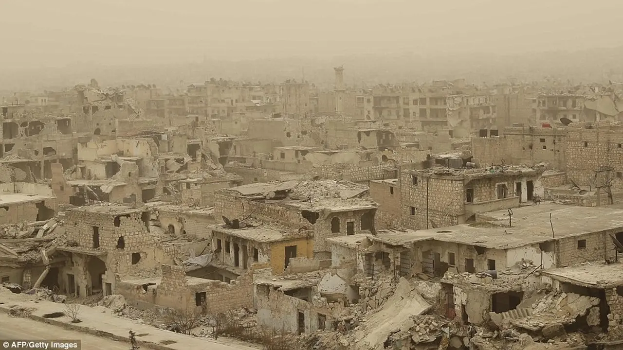 Badai pasir melanda Aleppo, Suriah. (AFP)