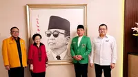 Ketua Umum PDIP Megawati Soekarnoputri, Plt Ketua Umum PPP Mardiono, Ketua Umum Perindo Hary Tanoesoedibjo dan Ketua Umum Hanura Oesman Sapta Odang. (Foto: tim humas PDIP)