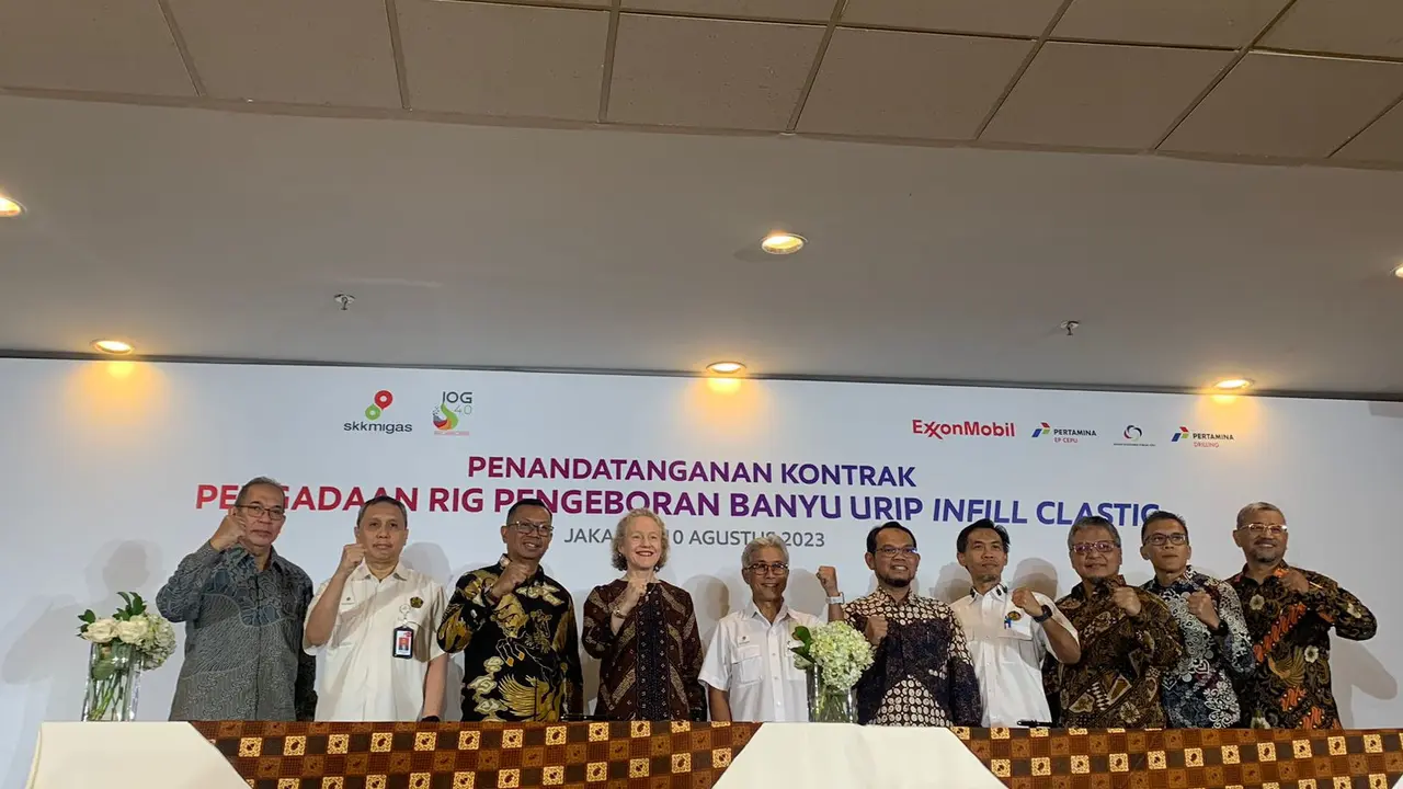 PT Pertamina Drilling Services Indonesia (PDSI) dan ExxonMobil Cepu Ltd kerja sama untuk terhadap produksi lapangan di pengeboran Banyu Urip.(Tasha/Liputan6.com)