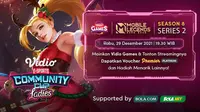 Jadwal dan Live Streaming Vidio Community Cup Ladies Season 8 Mobile Legends Series 2 di Vidio, Rabu 29 Desember 2021. (Sumber : dok. vidio.com)