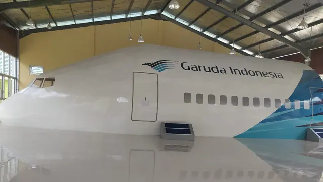 Potongan Pesawat Garuda Replika di Asrama Haji Gorontalo (fto:Arfandi Ibrahim/Liputan6.com)
